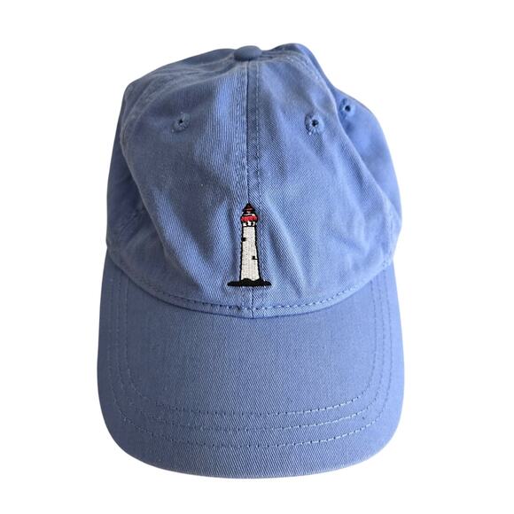 J. Crew Light Blue Lighthouse Baseball Hat Cap One Size Adjustable - Picture 1 of 8